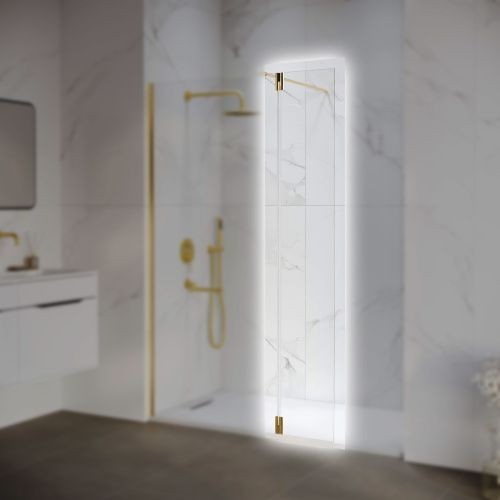 Боковая стенка RGW 352207003-16 30х195 стекло прозрачное профиль золото