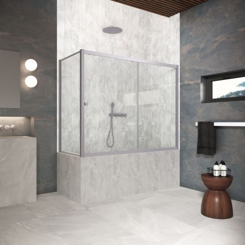 Душевая шторка на ванну Vegas-Glass ZV+ZVF Protec ZV+ZVF Protec 180*90 07 crystalvision 180х140 стекло прозрачное профиль хром ориентация универсальная