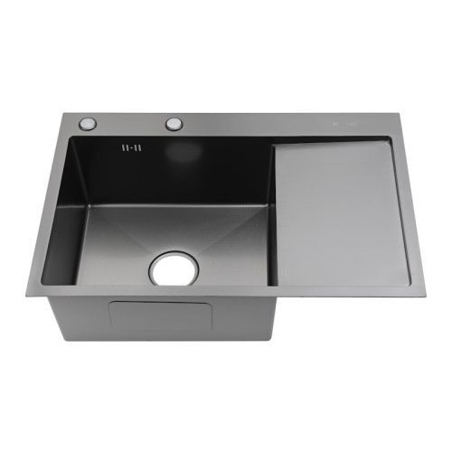 Кухонная мойка Fmark FSC7550Q-L 75х50 цвет серый поверхность матовая