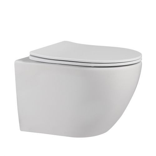 Унитаз подвесной Abber Bequem AC1100MW белый с сиденьем микролифт безободковый каскадный смыв