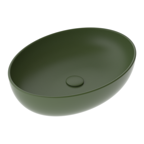 Раковина керамическая GSG Ceramic Design Easy EALAVOV55026 60х40 накладная цвет зеленый без отверстий под смеситель