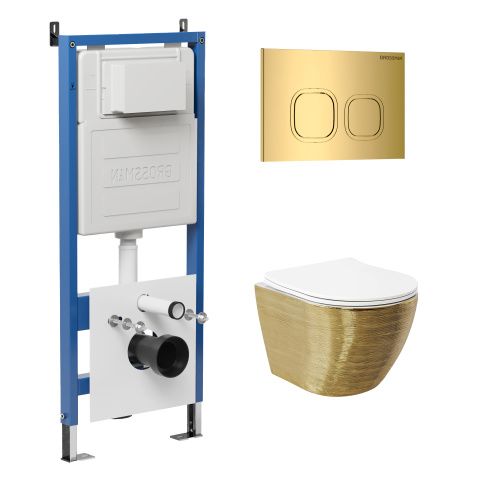 Инсталляция + кнопка смыва + унитаз Grossman Cosmo 97.4455GWS.02.300