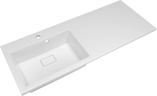 Раковина из искусственного камня Florentina Аванти 1200L 10.310.0L120.001 120х50 накладная цвет белый 1 отверстие под смеситель