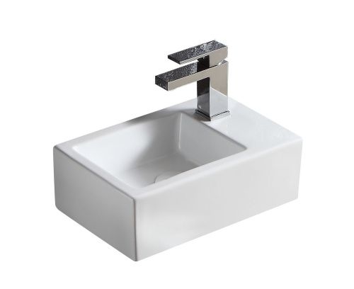 Раковина из сантехнического фаянса Azario AZ4331 40х20 накладная цвет белый 1 отверстие под смеситель