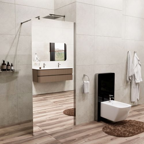 Душевая перегородка Wasserkraft Rur 30W 30W44-MR 100х200 стекло зеркальное профиль хром