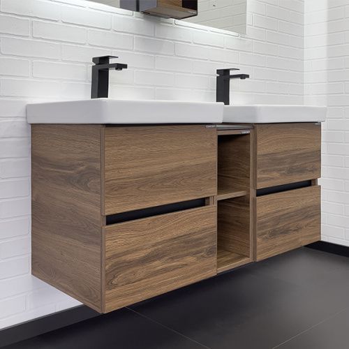 Тумба с раковиной Comforty Дартфорд 00-00013690CF 110х50 подвесная цвет коричневый