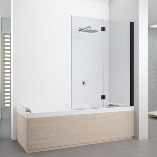 Душевая шторка на ванну Novellini Young Y21BSV120D-1H 120х150 стекло прозрачное профиль черный ориентация универсальная