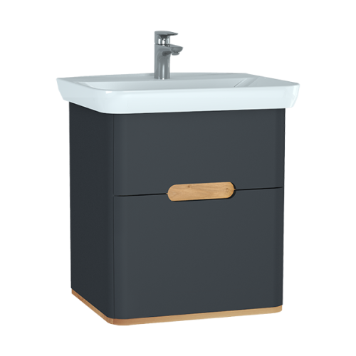 Тумба с раковиной Vitra Sento 60834 60х50 подвесная цвет черный