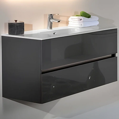 Тумба под раковину Armadi Art Vallessi 837-120-A glossy 120х50 подвесная цвет черный