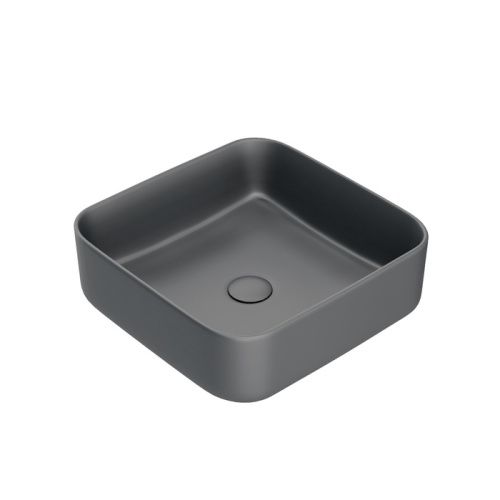 Раковина керамическая Iddis Bridge BRIGM04i27 40х40 накладная цвет серый без отверстий под смеситель
