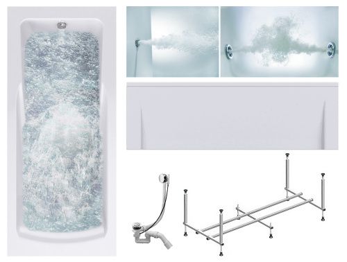 Ванна акриловая гидромассажная Timo HELLA HELLA1775-KT17-SPV1505-T-CM-T-BM-FP17H 170х75 пристенная прямоугольная с каркасом