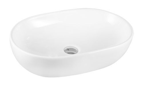 Раковина из сантехнического фарфора Milleau NUAGE MU7100D-GW 60х40 накладная цвет белый без отверстий под смеситель