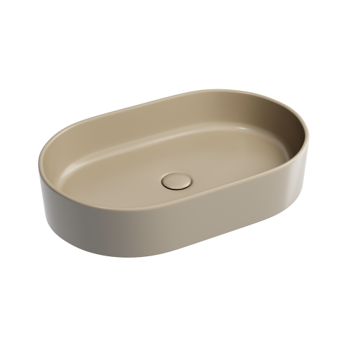 Раковина из сантехнического фарфора Ceramica Nova ELEMENT CN6048MC 60х40 накладная цвет коричневый без отверстий под смеситель