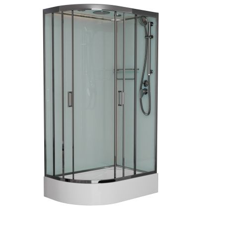 Душевая кабина Frank 181009 120х80 асимметричная с крышей ориентация правая