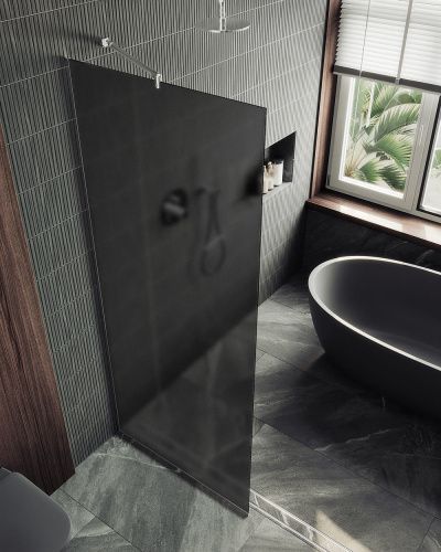 Душевая перегородка Maybah Glass MGD-687-5у 120х195 стекло тонированное профиль хром