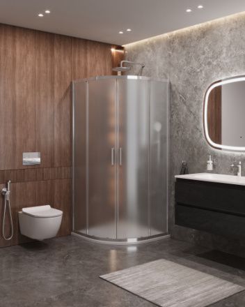 Душевой уголок Cezares MOLVENO MOLVENO-R-2-90-P-Cr 90х90 стекло рифленое профиль хром без поддона