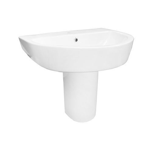 Раковина керамическая Creo Ceramique RENNES RE3000+RE3050 60х50 подвесная цвет белый 1 отверстие под смеситель