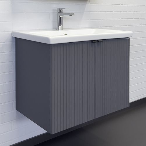 Тумба с раковиной Comforty Лима 00-00015478CF 70х50 подвесная цвет черный