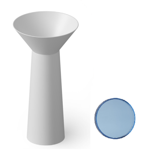 Раковина из полиэфира Dea Design Pedestal Basin DD2022 480 R7 50х50 напольная цвет синий без отверстий под смеситель