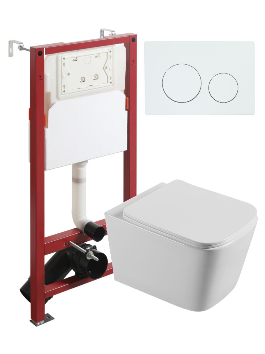 Комплект унитаз с инсталляцией и клавишей смыва Agger ATI04100+APB188