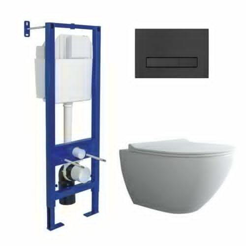 Комплект унитаз с инталляцией и клавишей смыва Berges АТОМ Line 043354