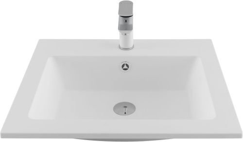 Раковина из искусственного камня Aquanet Электра 00326508 60х50 полувстраиваемая цвет белый 1 отверстие под смеситель