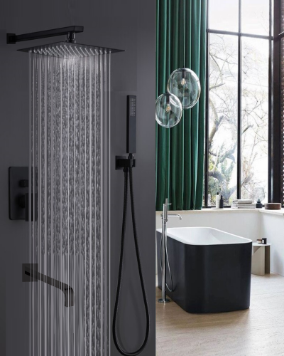 Душевая система ALMAes Liros TVZ-0889 встраиваемая в стену цвет черный