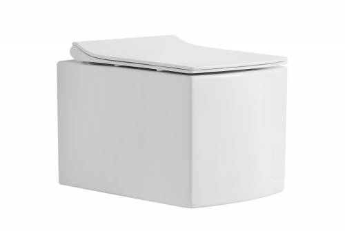 Унитаз подвесной CeramaLux 2022 белый с сиденьем микролифт каскадный смыв