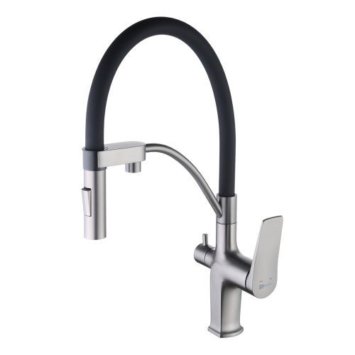 Смеситель для кухни LeMark Bronx LM3761GM на мойку графит