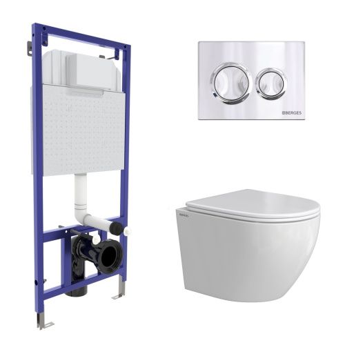 Комплект унитаз с инталляцией и клавишей смыва Berges NOVUM 043389