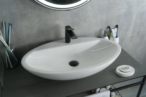 Раковина керамическая Gid Lago 51149 70х40 накладная цвет белый 1 отверстие под смеситель