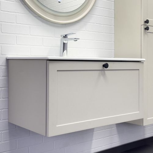 Тумба с раковиной Comforty Ереван 00-00014864CF 80х50 подвесная цвет серый