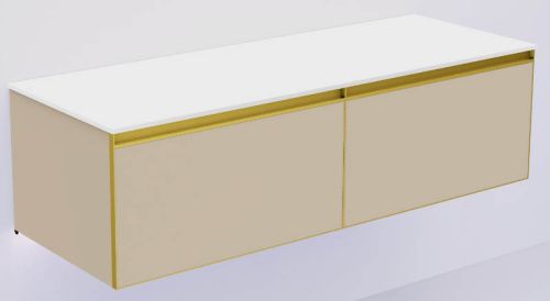 Тумба под раковину Armadi Art Quatro 790-M2-140(70+70)-D-MG+LD 140х50 подвесная цвет бежевый