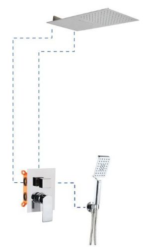 Душевая система AQG Alpha 19ALPEC31902 встраиваемая в стену цвет хром