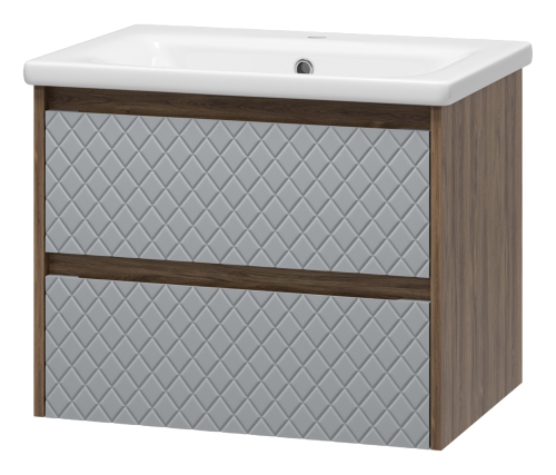 Тумба под раковину Brevita Chester CHE-09065-49502Я 60х40 подвесная цвет серый/коричневый