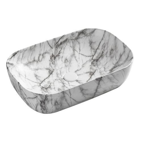 Раковина из сантехнического фаянса Azario AZ-2143-P-M805 60 см накладная цвет многоцветный без отверстий под смеситель