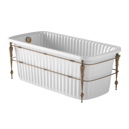 Ванна из искусственного камня Migliore OLIVIA CONSOLE 24378 175х80 отдельностоящая прямоугольная с ножками