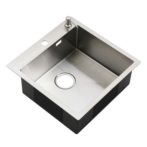 Кухонная мойка Melana ProfLine MLN-R5050HK+дозатор 50х50 цвет серый поверхность матовая