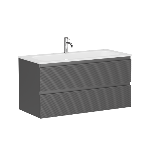 Тумба под раковину Sancos FOLK FL100GS 100х40 подвесная цвет серый