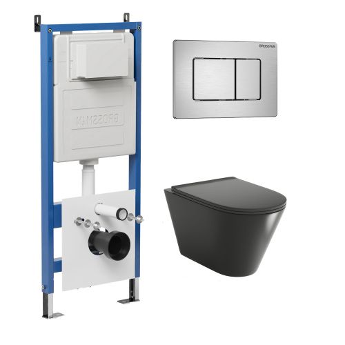 Инсталляция + кнопка смыва + унитаз Grossman Classic 97.4477BMSQ.04.12M
