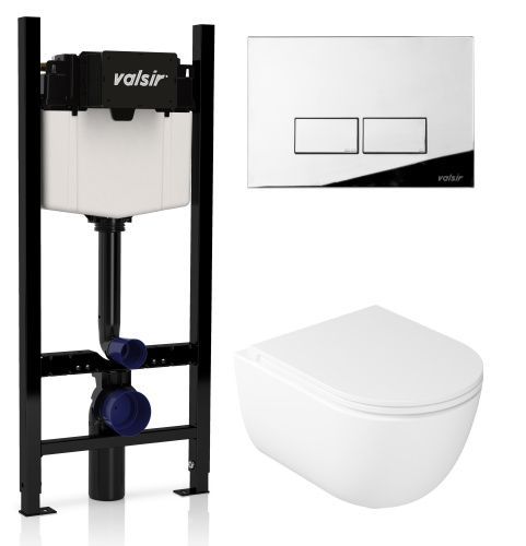 Комплект унитаз с инсталляцией и клавишей смыва Valsir KIT VSCR 7334 Slim P3