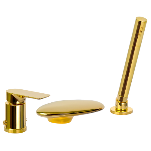 Смеситель Remer Infinity I07UFDO на борт ванны золото