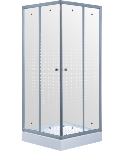 Душевой уголок Timo TL-1102R 100х100 стекло прозрачное профиль хром с поддоном