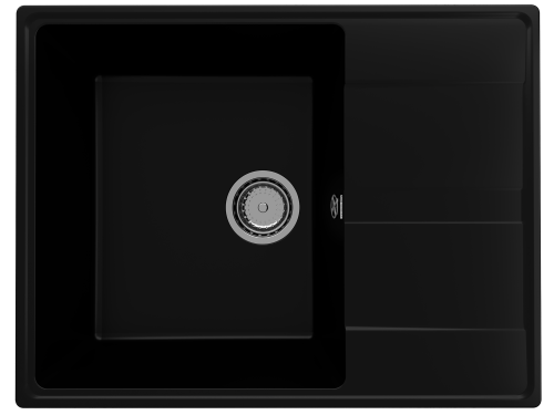 Кухонная мойка Ulgran Quartz Prima 650-07 65х50 цвет черный поверхность матовая