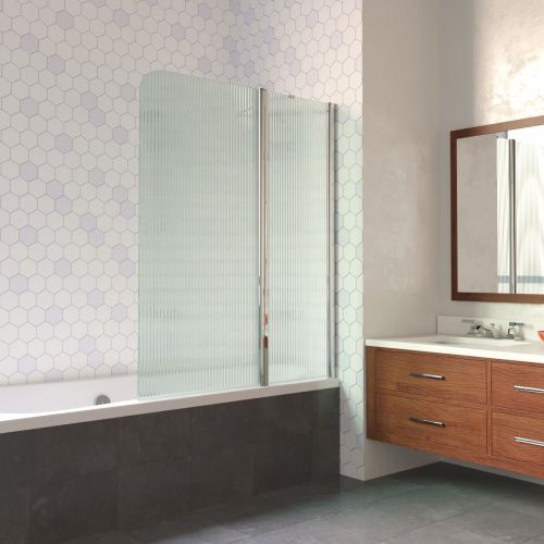 Душевая шторка на ванну Vegas-Glass E2V LUX ST E2V LUX ST 115 08 Moru R 115х150 стекло рифленое профиль хром ориентация правая