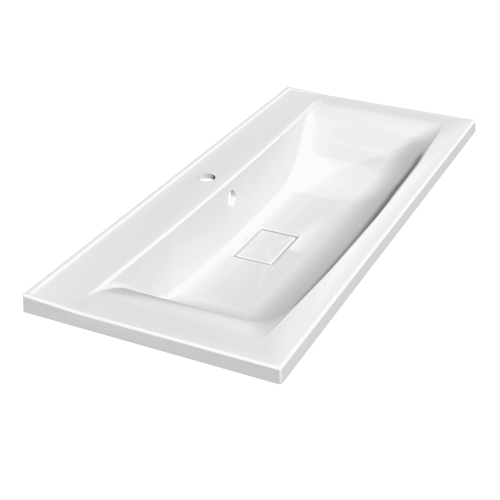 Раковина из искусственного камня Paola Paola Elegante 1000 100х50 полувстраиваемая цвет белый 1 отверстие под смеситель