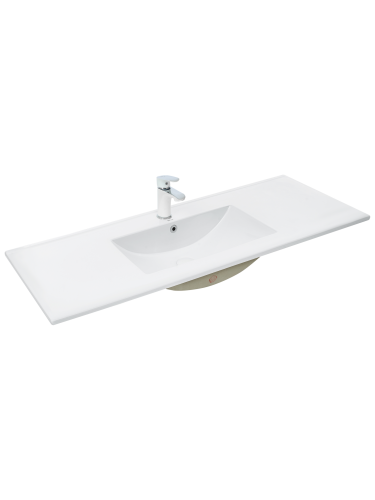 Раковина из сантехнического фаянса WeltWasser WW SK 10000003905 120х50 подвесная цвет белый 1 отверстие под смеситель