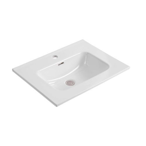 Раковина из сантехнического фарфора Aquatek AQ0460-00 60х50 встраиваемая цвет белый 1 отверстие под смеситель