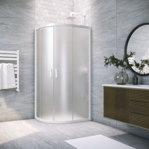 Душевой уголок Vegas-Glass ZS-F TUR+NOVO ZS-F NOVO h2000 120*110 01 10 120х110 стекло матовое профиль белый без поддона