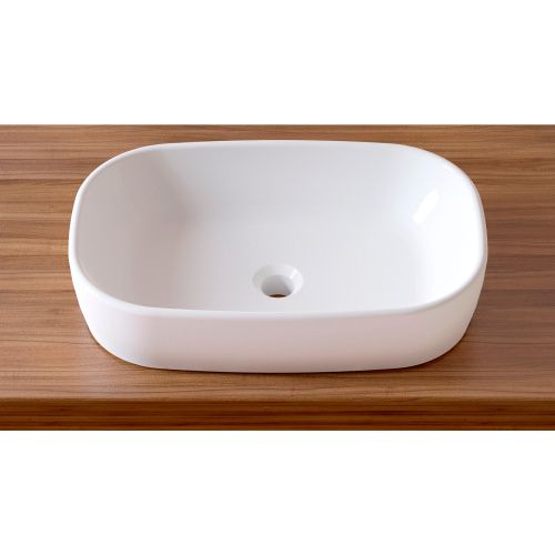 Раковина из сантехнического фарфора Lavinia Boho Bathroom Sink 33311002 50х40 накладная цвет белый без отверстий под смеситель